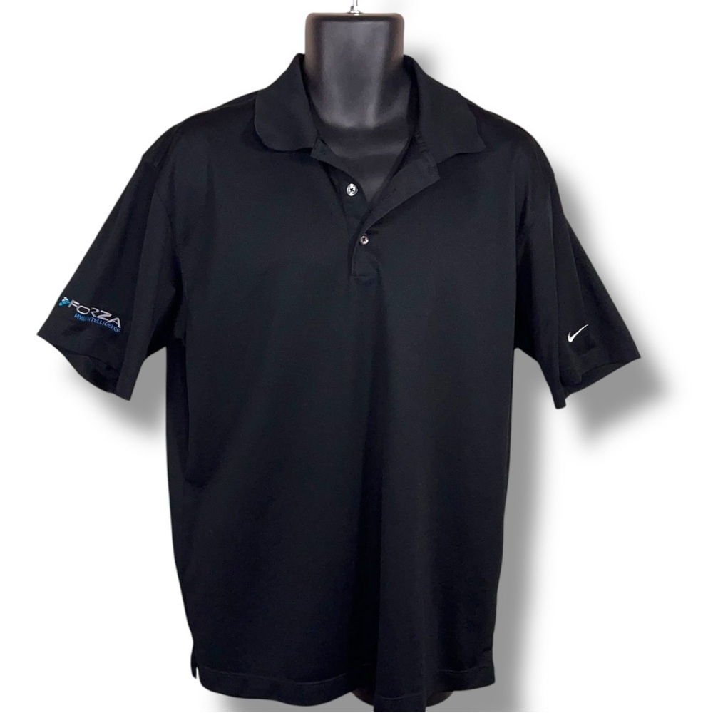Large Nike Golf Black Polo Tee Short Sleeve Stretch Mens Outdoor Athleisure
